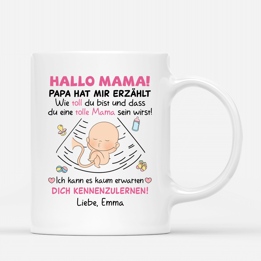 1840MGE1 personalisierte liebe grusse aus dem babybauch tasse