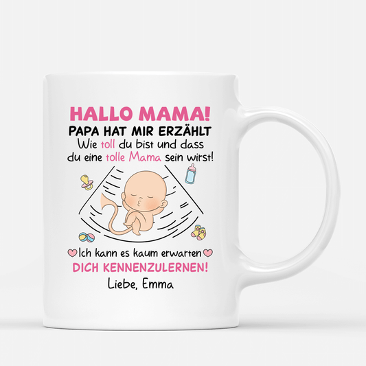 1840MGE1 personalisierte liebe grusse aus dem babybauch tasse