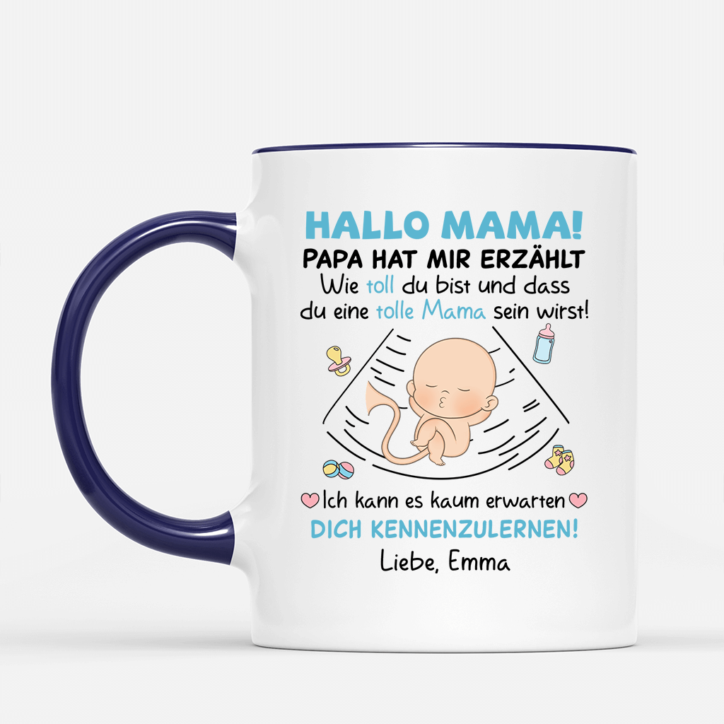 1840MGE2 personalisierte liebe grusse aus dem babybauch tasse