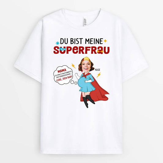 1846AGE1 personalisiertes du bist meine superfrau t shirt