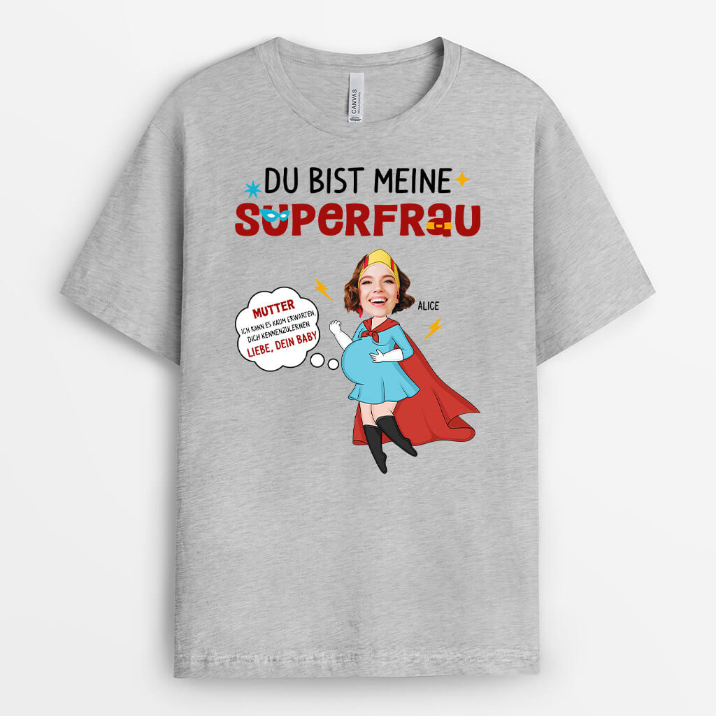 1846AGE2 personalisiertes du bist meine superfrau t shirt