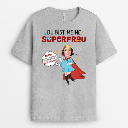 1846AGE2 personalisiertes du bist meine superfrau t shirt