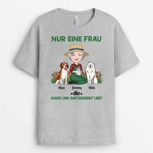 1859AGE2 personalisiertes nur eine frau die hunde liebt t shirt