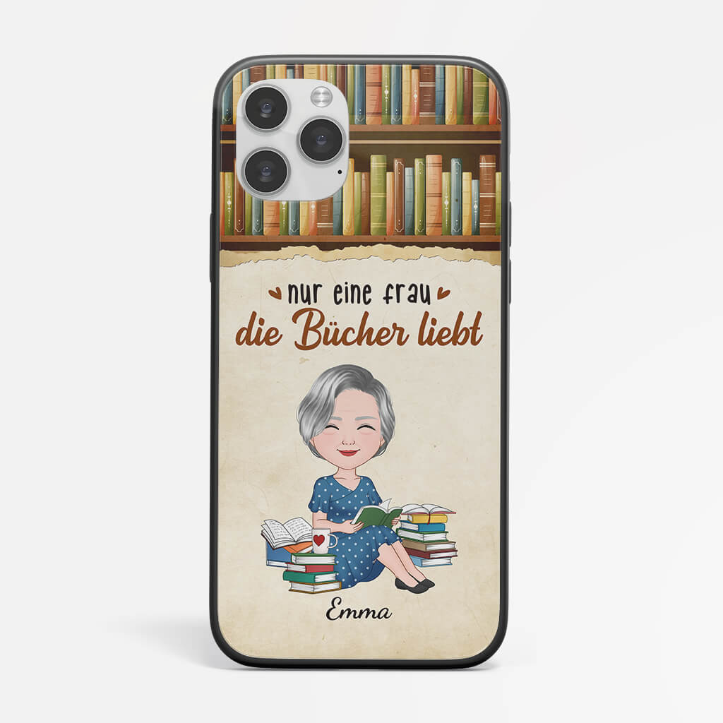 1865FGE2 personalisierte nur eine frau_ die bucher liebt iphone handyhulle