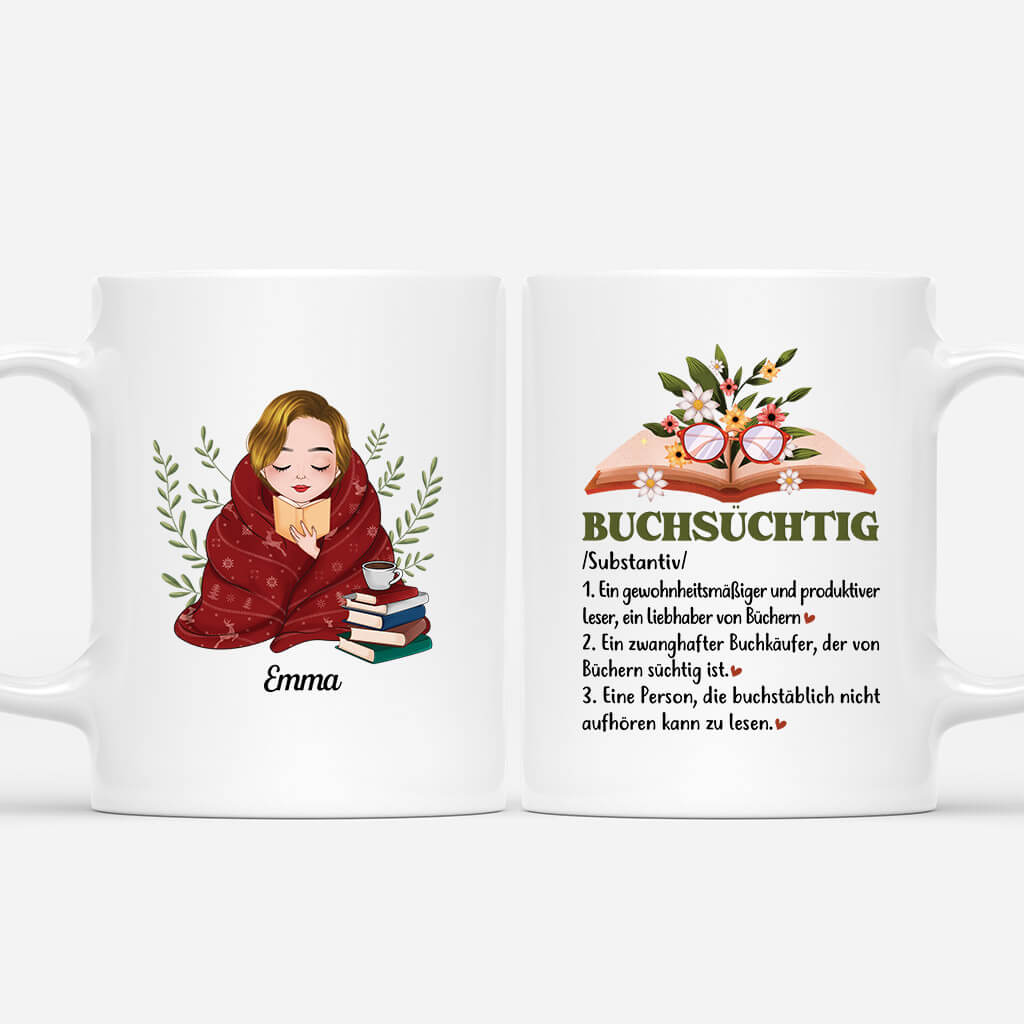 1868MGE1 personalisierte buchsuchtigen tasse