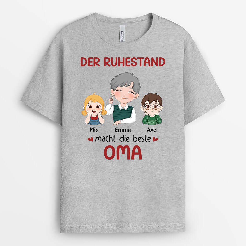 1872AGE2 personalisiertes der ruhestand macht die beste oma den besten opa t shirt