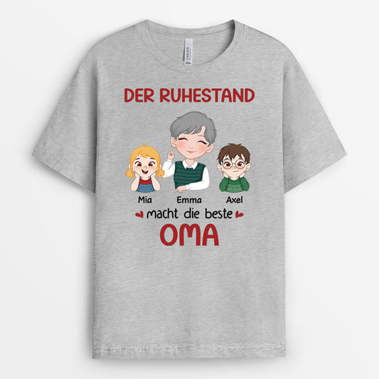 1872AGE2 personalisiertes der ruhestand macht die beste oma den besten opa t shirt