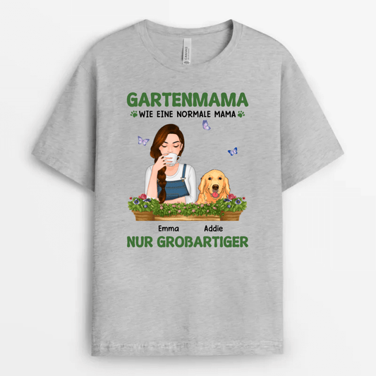 1874AGE2 personalisiertes gartnernde mutter t shirt