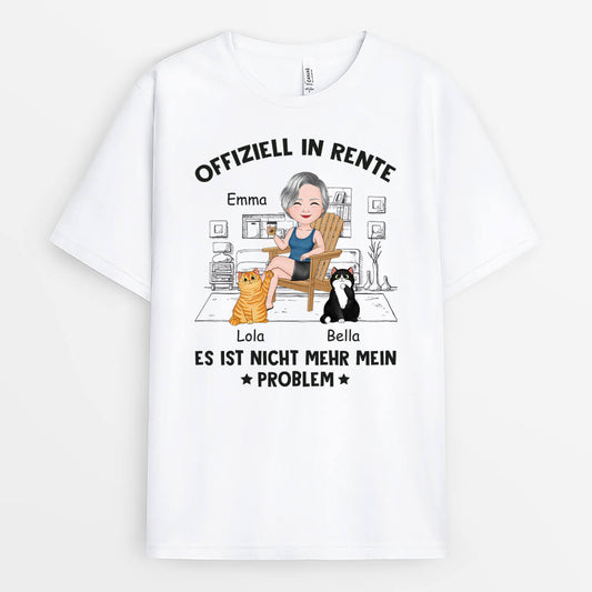 1875AGE1 personalisiertes offiziell im ruhestand nicht mehr mein problem t shirt