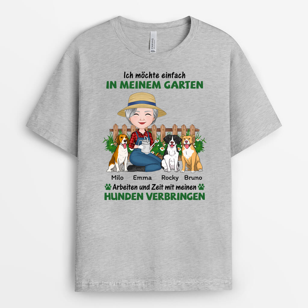 1885AGE2 personalisiertes ich mochte einfach in meinem garten und hangout mit meinem hund arbeiten t shirt