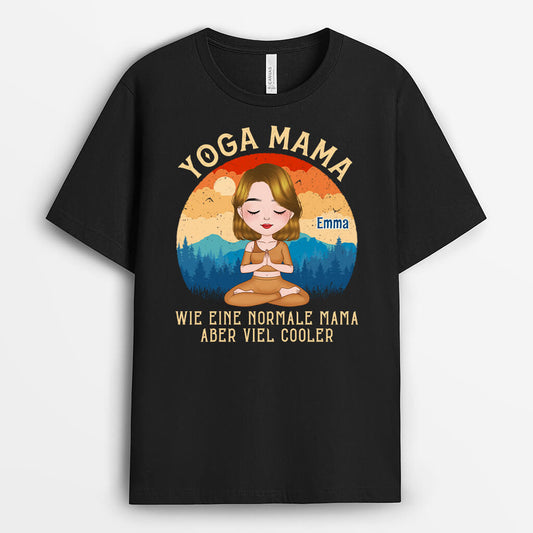 1886AGE1 personalisiertes yoga mama t shirt