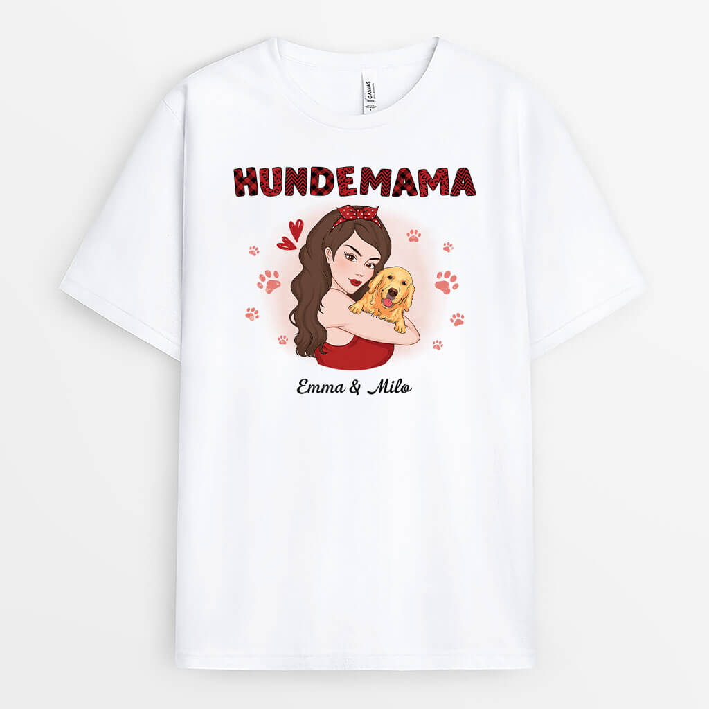 1931AGE1 personalisiertes hundemama t shirt