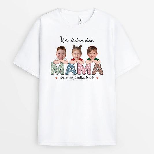 1945AGE1 personalisiertes wir lieben dich mama oma t shirt