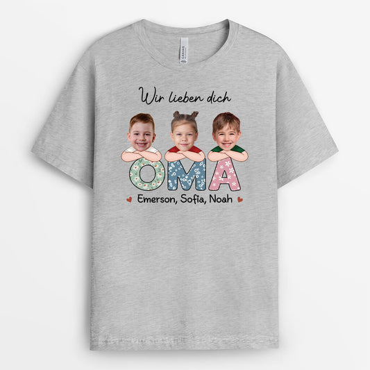 1945AGE2 personalisiertes wir lieben dich mama oma t shirt