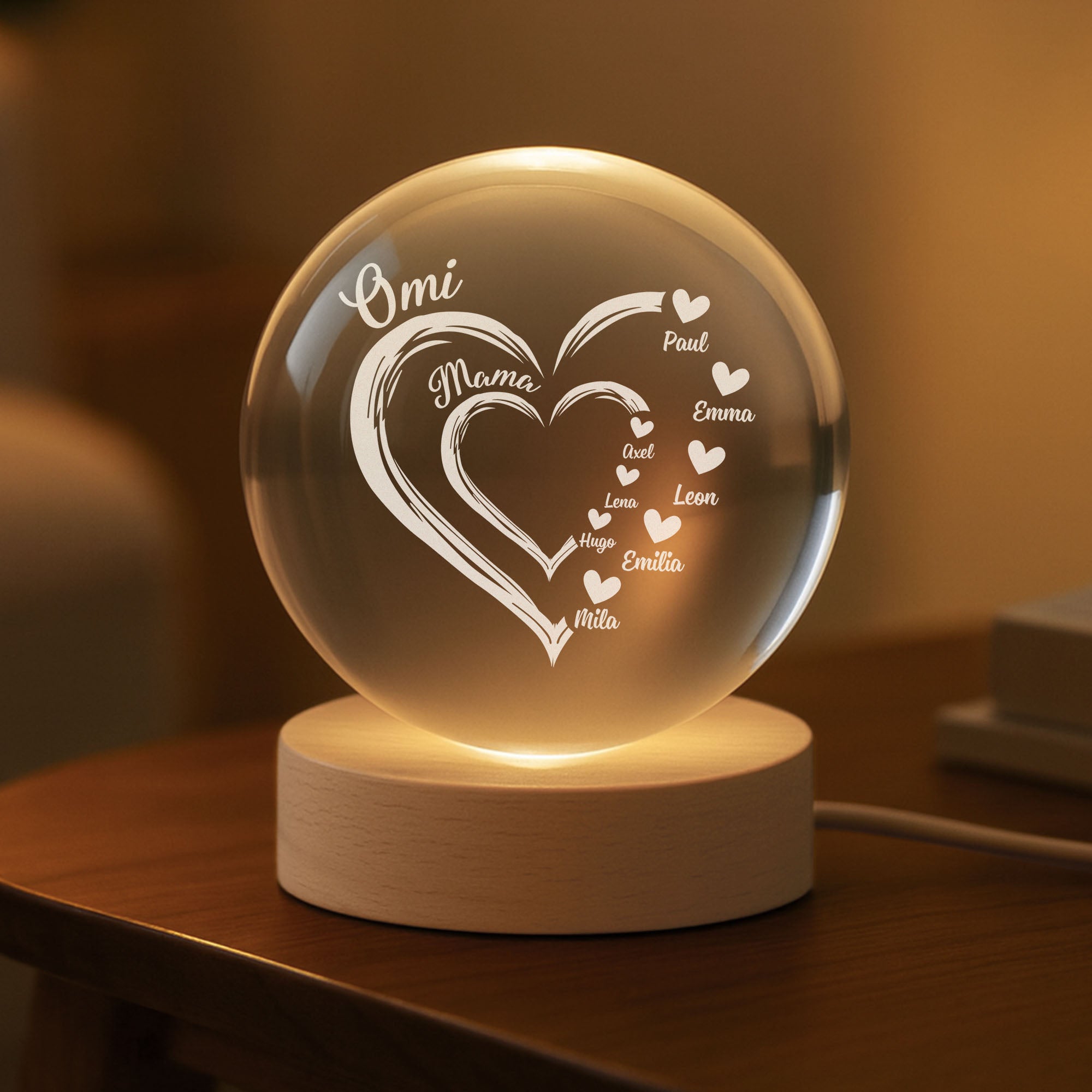 1969LGE2 oma mama kinder herzen kristallkugel personalisiert_ 1969LKV5A