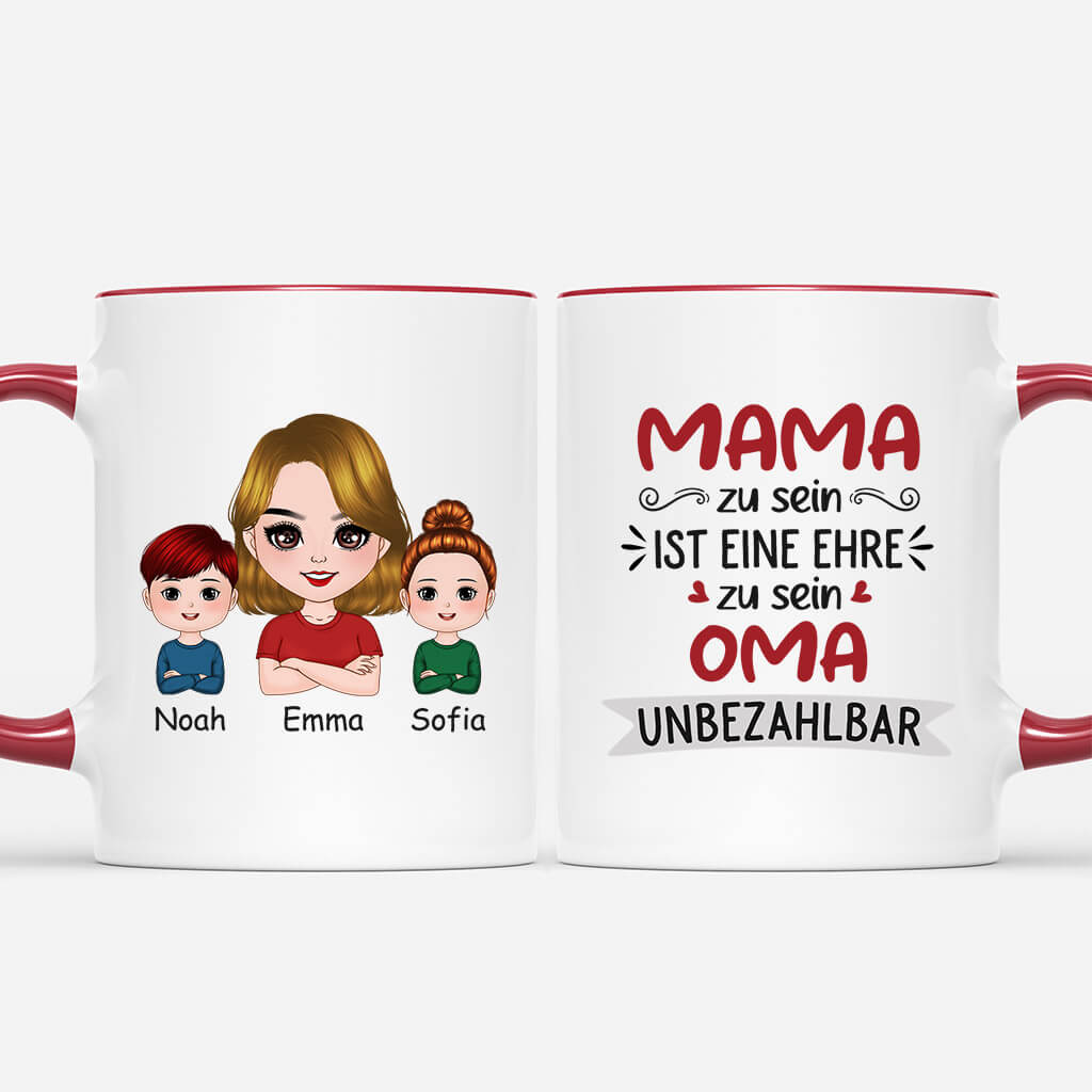 1978MGE1 personalisiertes mama zu sein ist eine ehre oma zu sein ist unbeahlbar tasse