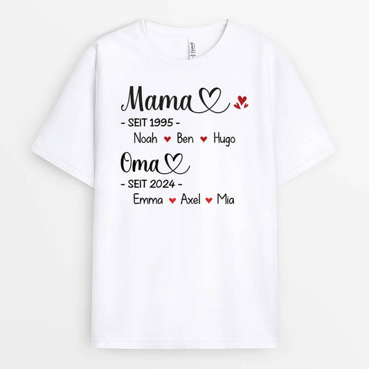 1985AGE1 personalisiertes mama oma gegrundet t shirt