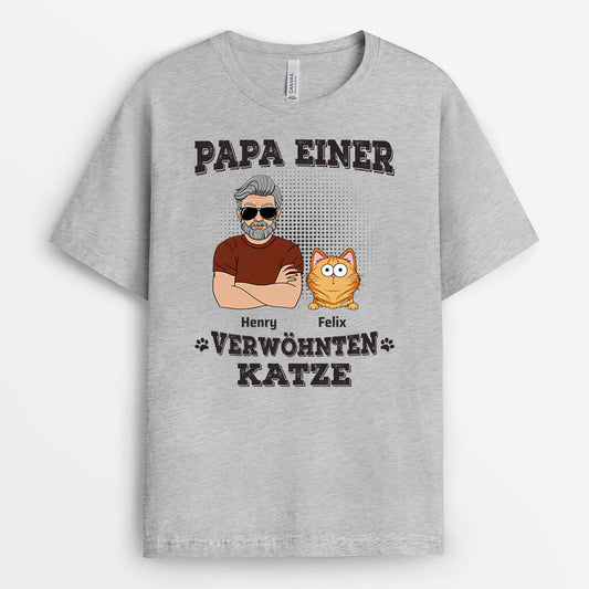 1993AGE1 personalisiertes papa einer verwohnten katze t shirt