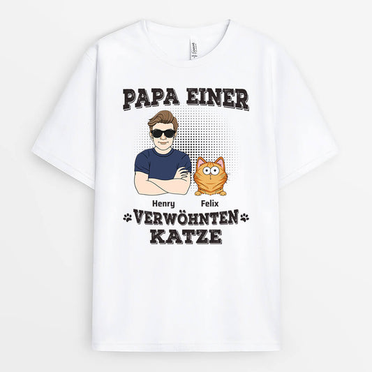 1993AGE2 personalisiertes papa einer verwohnten katze t shirt