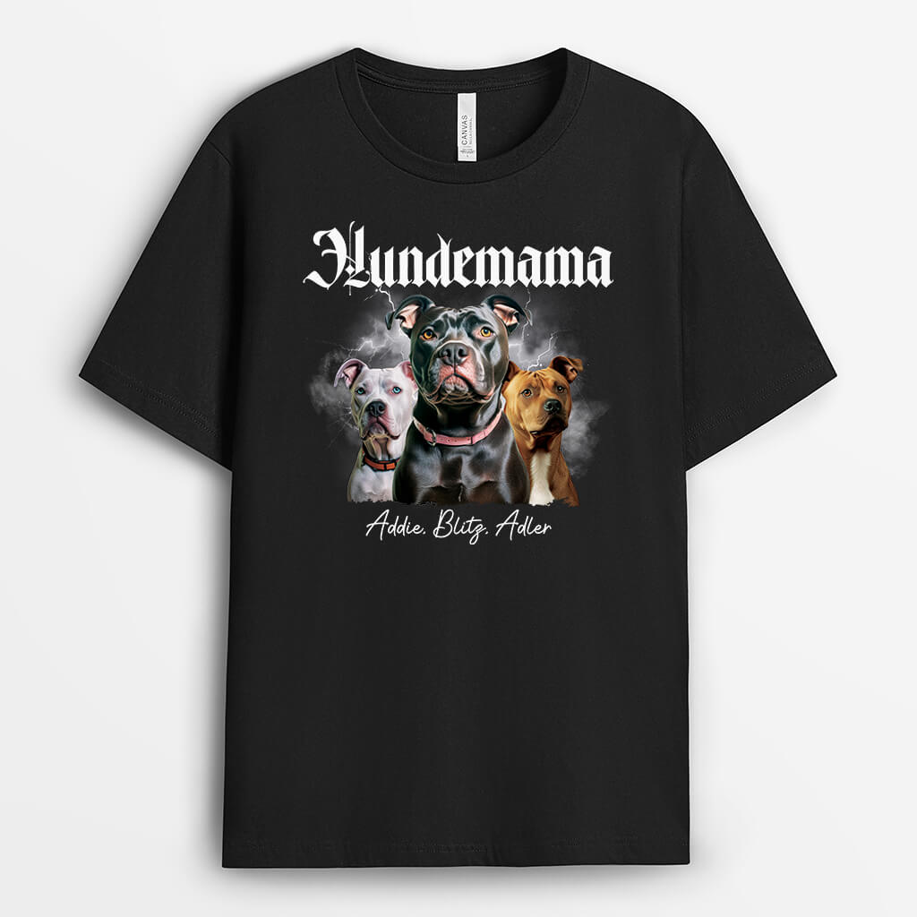 2022AGE1 personalisiertes hundepapa hundemama t shirt