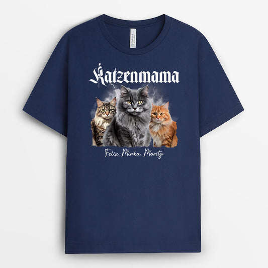 2022AGE1 personalisiertes katzenpapa katzenmama t shirt