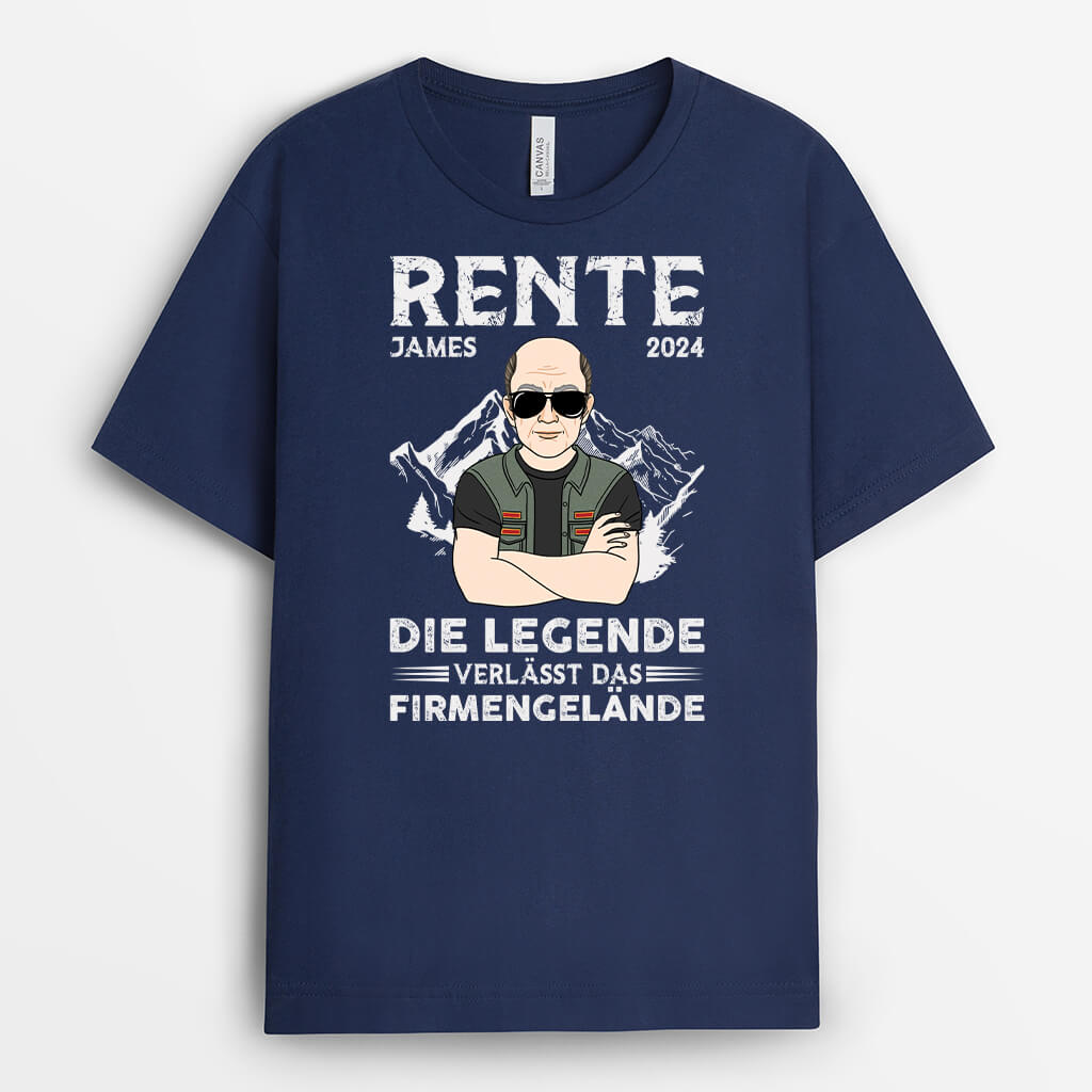 2038AGE2 personalisiertes rente die legende verlasst das firmengelande t shirt