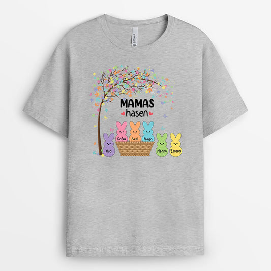 2045AGE2 personalisiertes omas mamas hasen t shirt