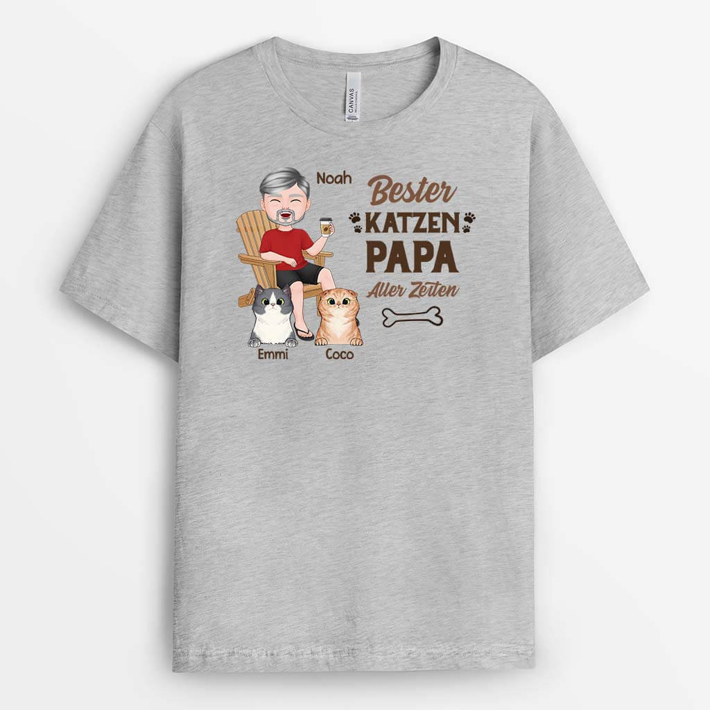 2050AGE2 personalisiertes beste katzenama katzenpapa aller zeiten t shirt