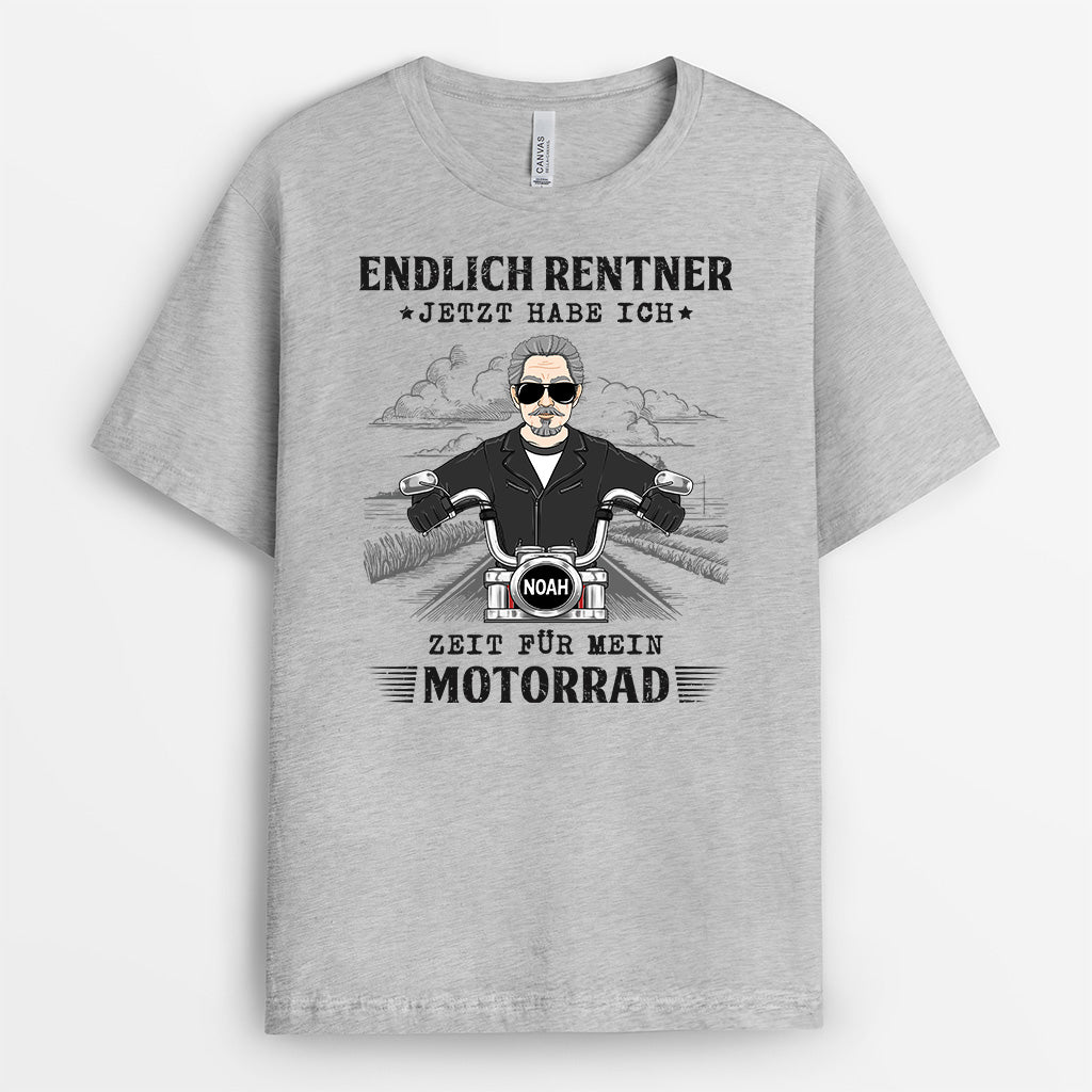 Endlich Renter Personalisierte T Shirt Männer – Rentner Motorrad - Geschenke Mall