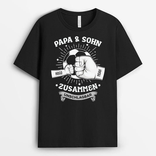 2057AGE1 personalisiertes papa sohn zusammen unschlagbar t shirt