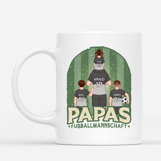 2060MGE1 papas fussballmannschaft  personalisierte tasse papa