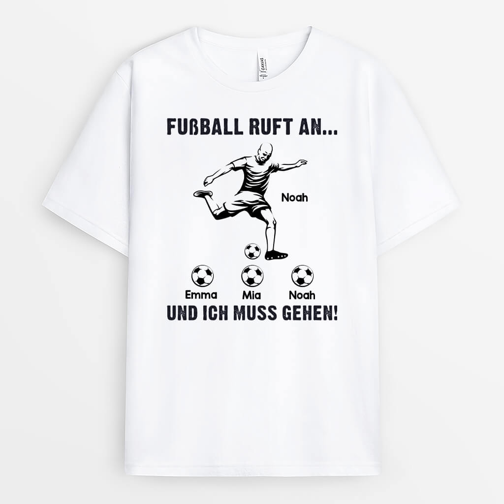 2065AGE1 personalisiertes fussball ruft an ich muss gehen t shirt