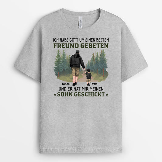 2066AGE1 personalisiertes ich bat gott er schickte mir meine tochter meinen sohn t shirt_2