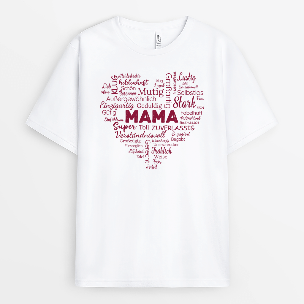 2080AGE1 personalisiertes super mama herz t shirt
