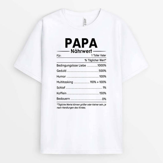 2094AGE1 personalisiertes mama papa nahrwertangaben t shirt