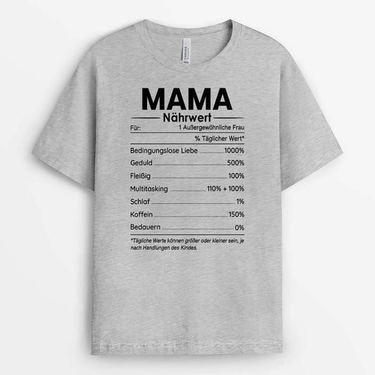 2094AGE2 personalisiertes mama papa nahrwertangaben t shirt