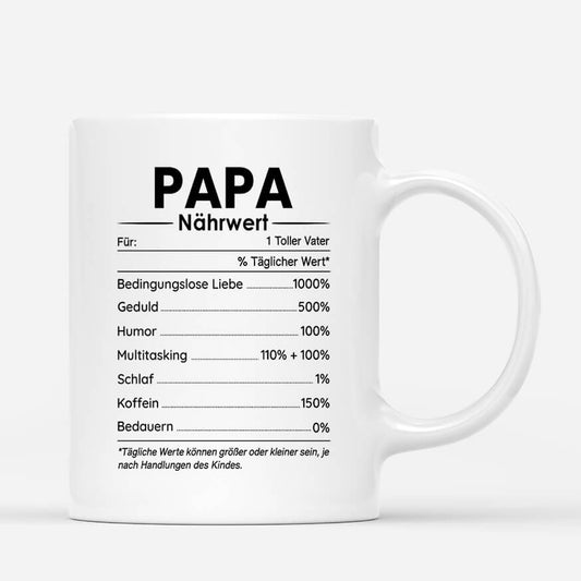 2094MGE1 personalisierte mama papa nahrwertangaben tasse