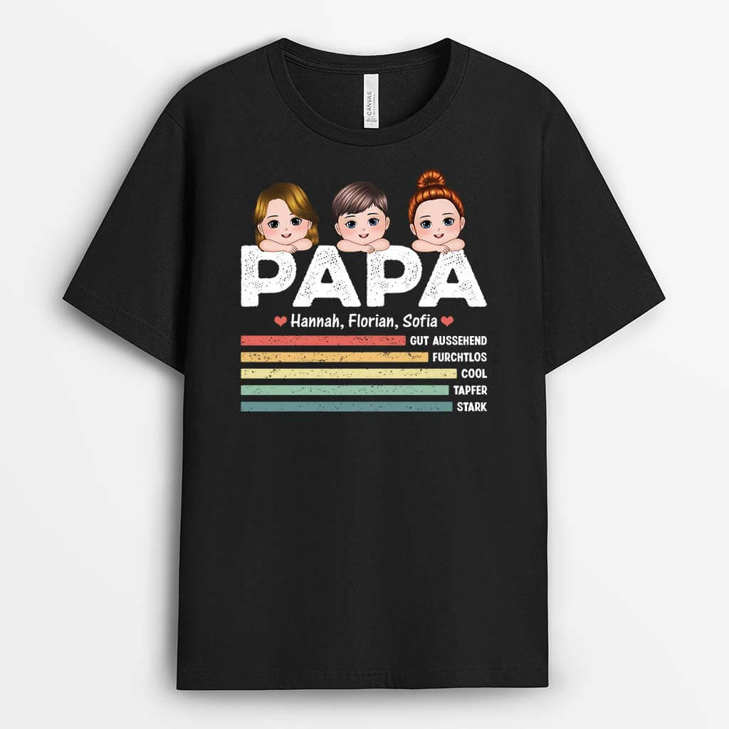 2097AGE1 personalisiertes papa kinder t shirt