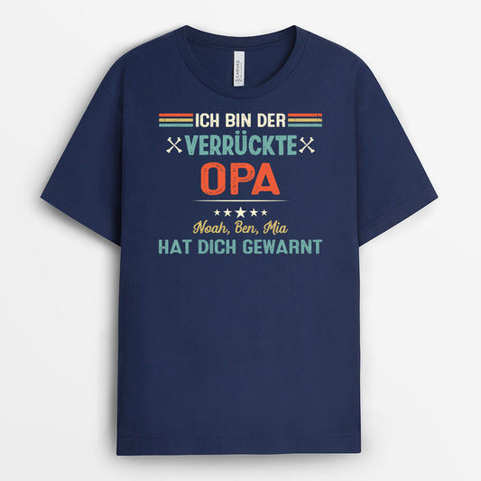 2098AGE2 personalisiertes ich bin der verruckte papa opa t shirt