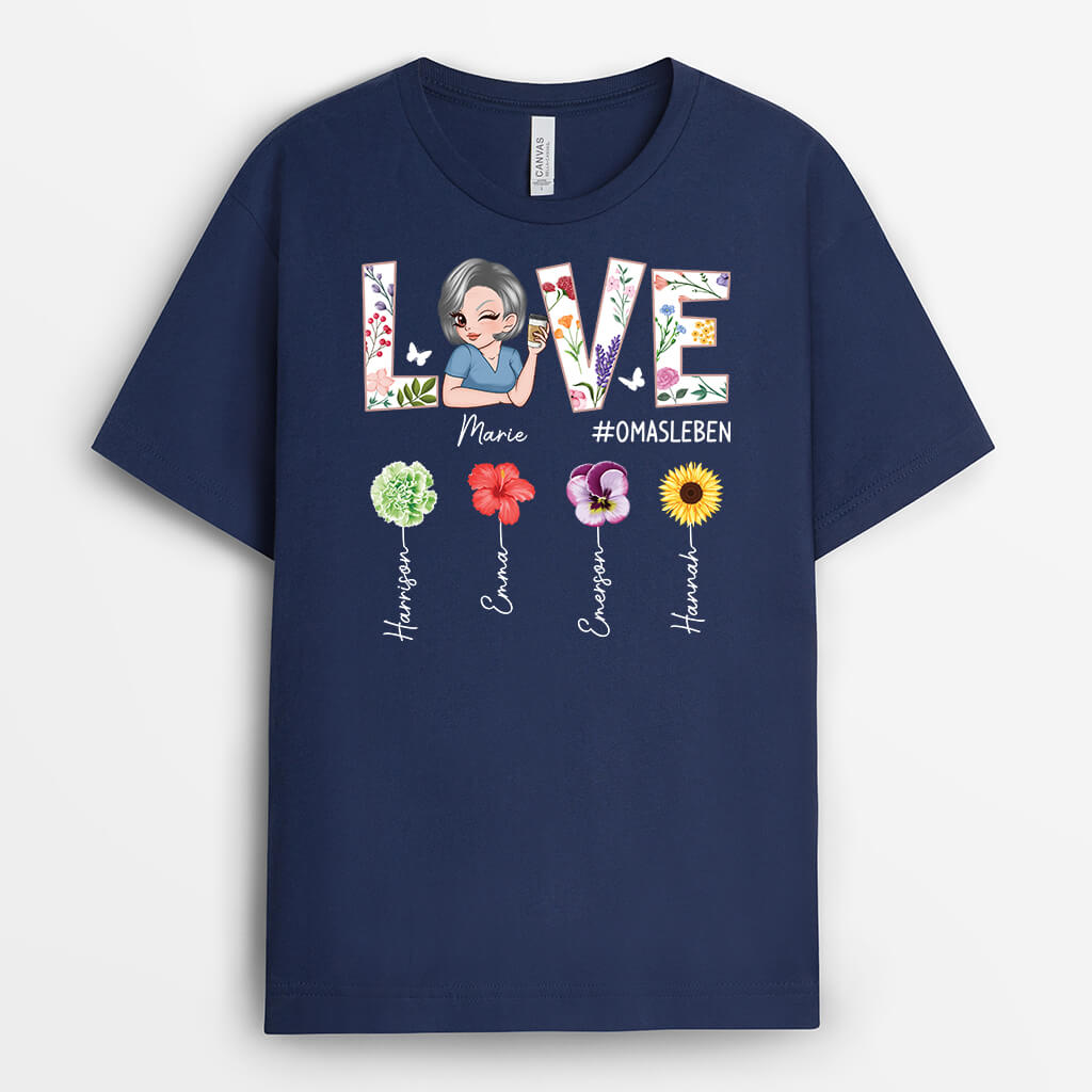 2102AGE2 personalisiertes liebe mama t shirt