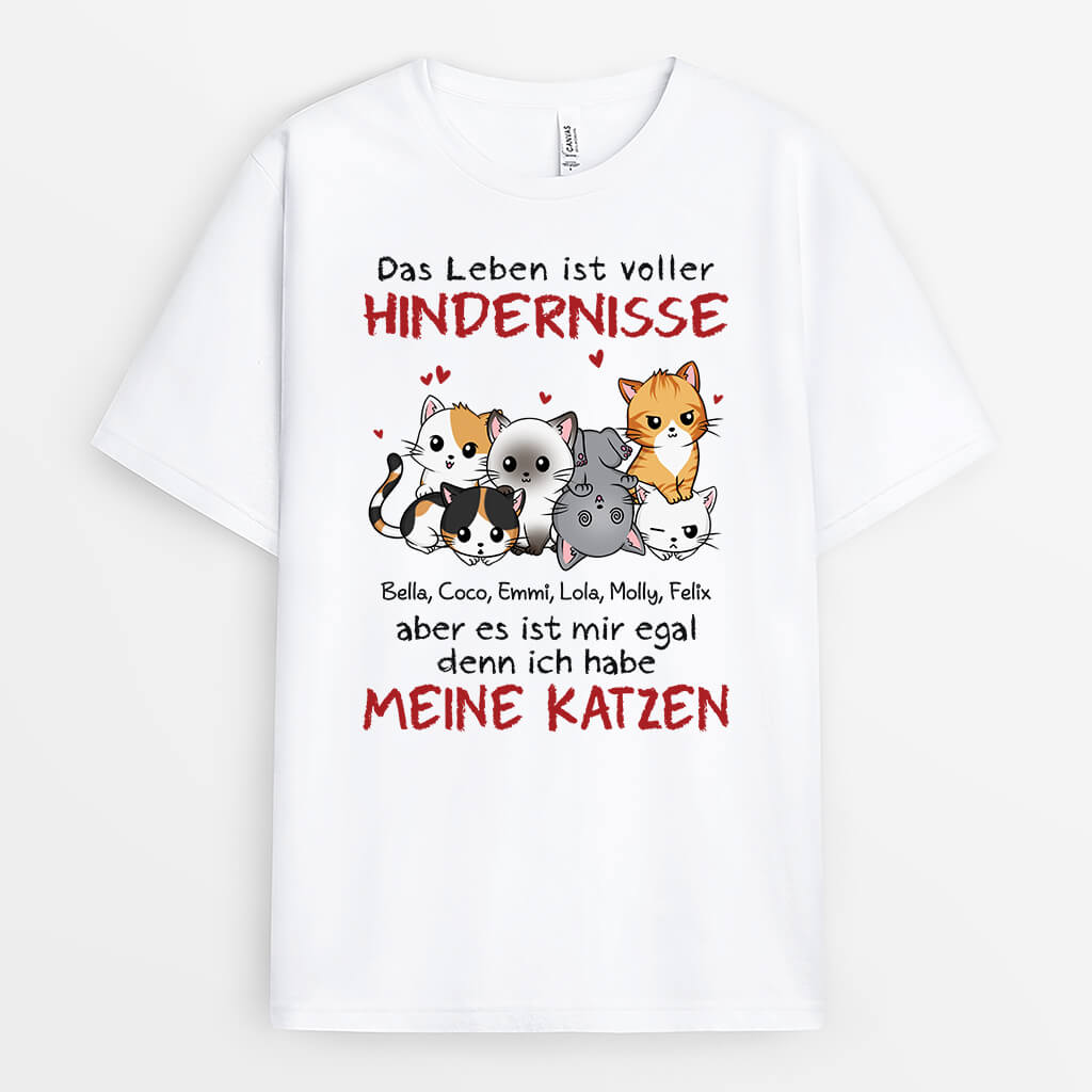 2110AGE1 personalisiertes das leben ist voller hindernisse es ist mir egal ich habe meine katze t shirt_ad702398 59df 4b26 b91c 00f0462a7b9e