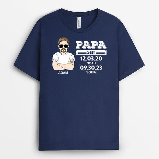 2125AGE1 personalisiertes papa seit t shirt