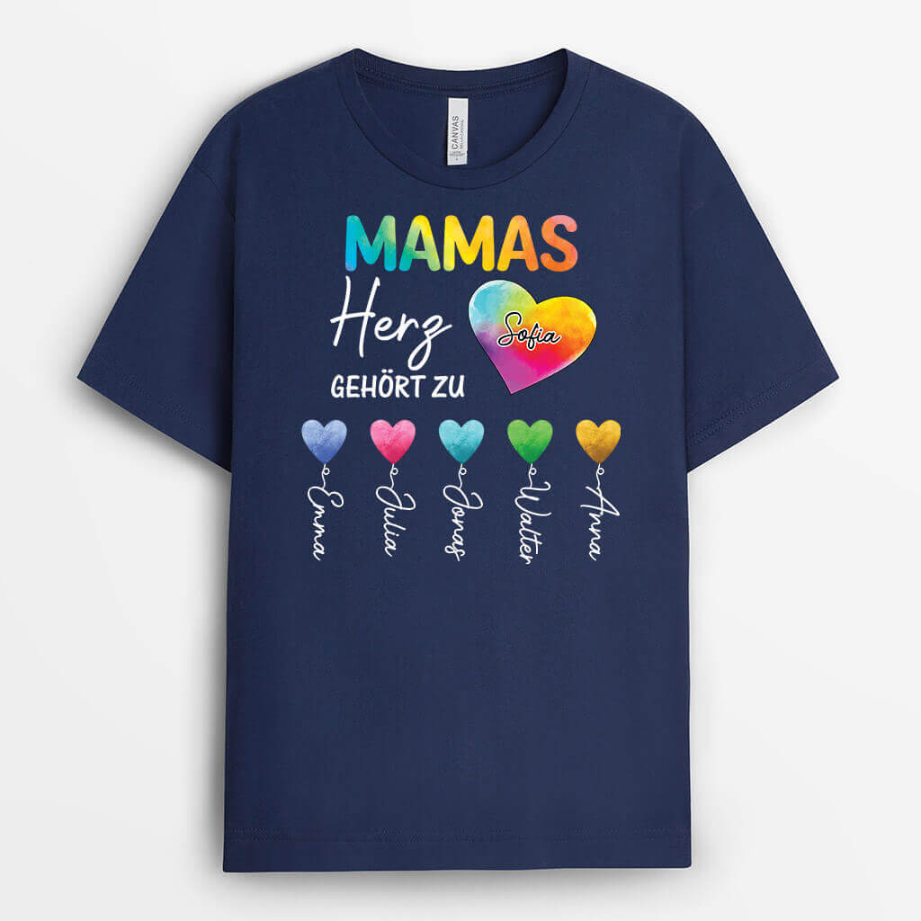 2134AGE2 personalisiertes das herz dieser oma mama gehort zu t shirt