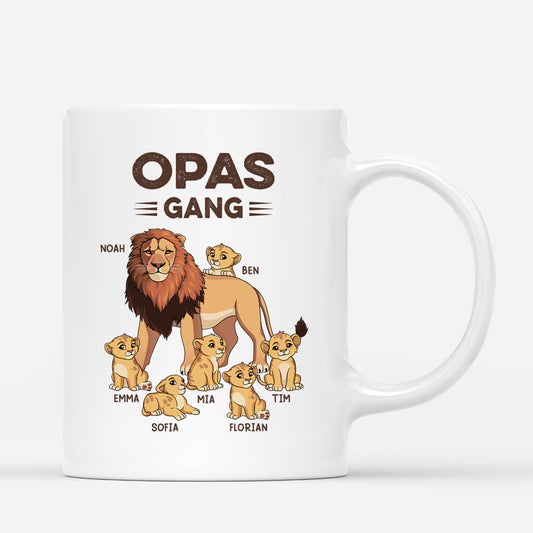 2137MGE1 personalisierte papas opas lowenbande tasse