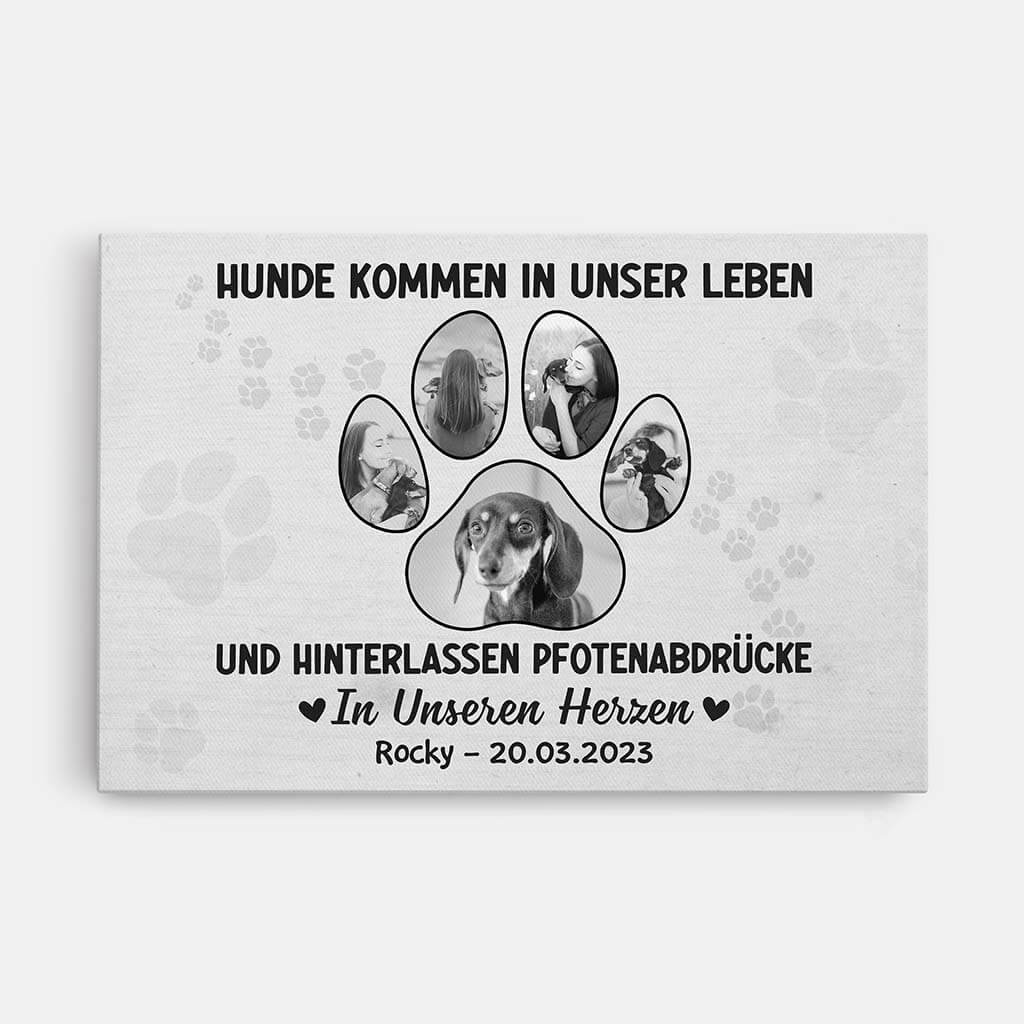 2138CGE1 personalisierte hunde katzen kommen in unser leben und hinterlassen pfotenabdrucke in unseren herzen leinwande