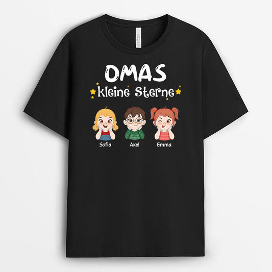 2156AGE1 personalisiertes mama omas kleine sterne t shirt