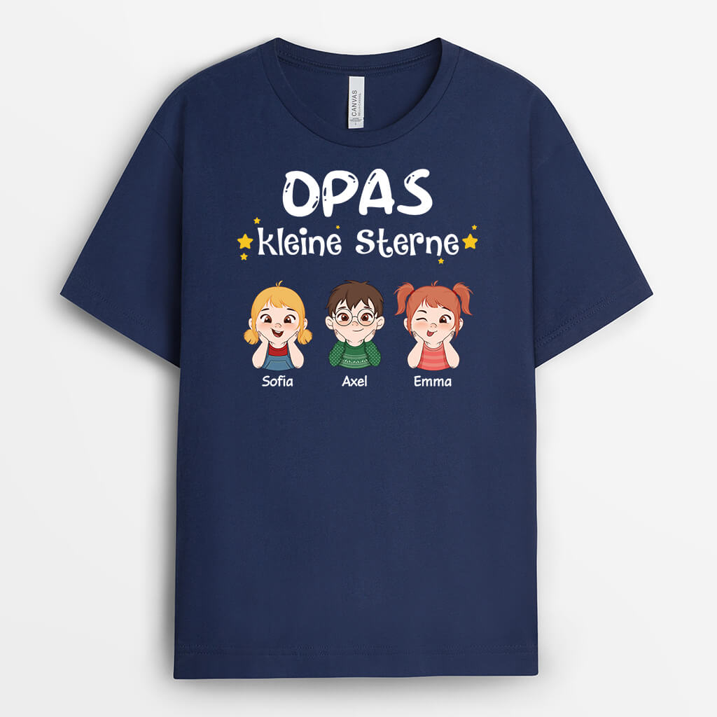 2156AGE2 personalisiertes mama omas kleine sterne t shirt