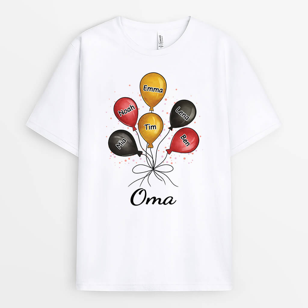 2162AGE1 personalisiertes ballon oma enkel t shirt