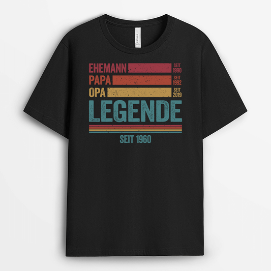 2182AGE1 personalisiertes ehemann papa opa legende t shirt