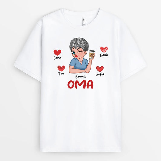 2186AGE1 personalisiertes mama charmante mit rotes herz t shirt